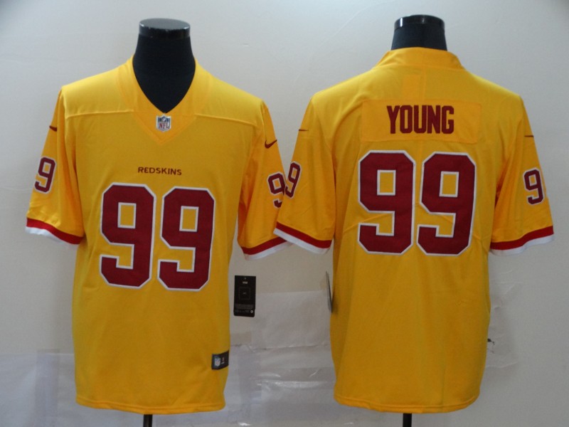 Men's Washington Redskins #99 Chase Young Yellow Vapor Untouchable Limited NFL Stitched Jersey